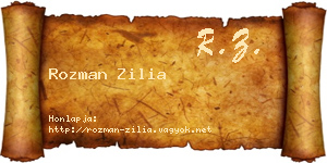 Rozman Zilia névjegykártya